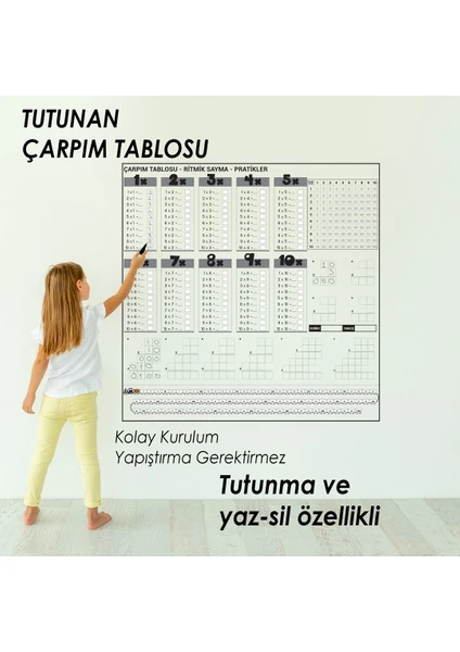 Pratik Çarpım Tablosu Kağıt Tahta 100X100 cm