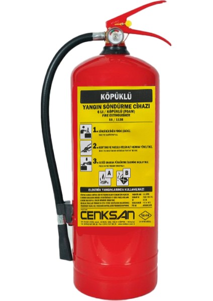 Yangın Söndürücü Tüpü Köpüklü 6kg