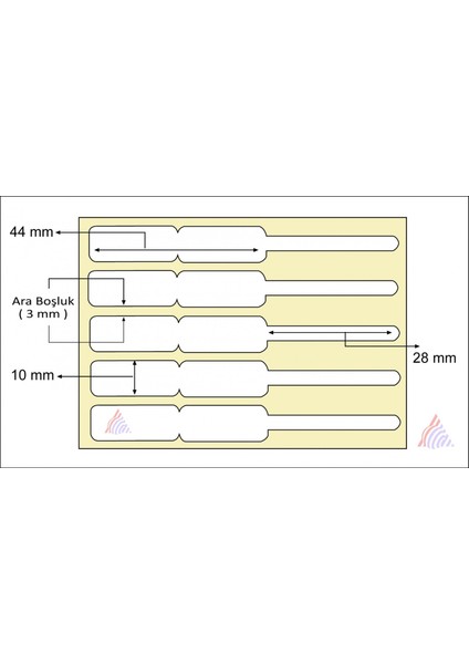 Kuyumcu Etiketi 10MMX72MM Opak Pp 1250 Lik Sarım (Eco) fiyatları