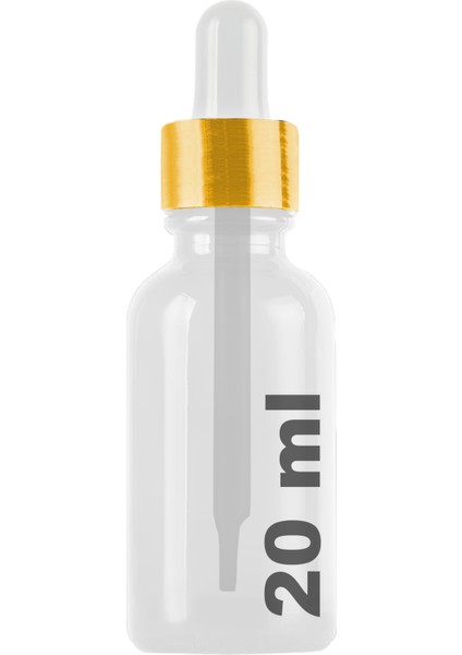 20 cc Şeffaf Damlalık Metal Gold Sızdırmaz Kapaklı 20 ml Dropper Cam Serum Şişesi 1 Adet