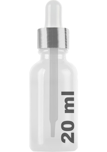 20 cc Şeffaf Damlalık Metal Gümüş Sızdırmaz Kapaklı 20 ml Dropper Cam Serum Şişesi 1 Adet