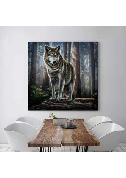 Kurt Resimli Kanvas Tablo