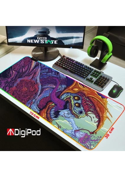 RGB Kaymaz Taban Mouse Pad 70 x 30 4 mm