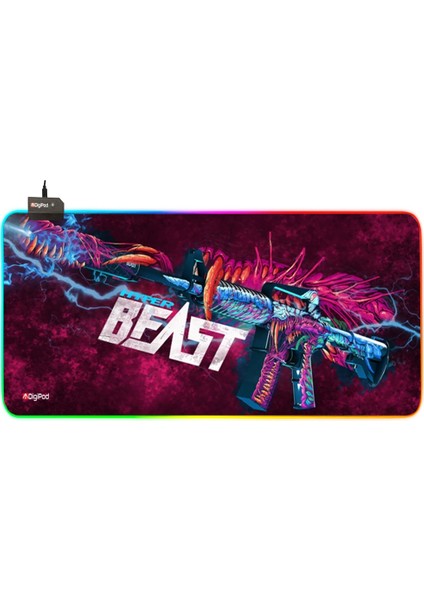 RGB RGB 90X40 XXL RGB Kaymaz Taban Mouse Pad 4 mm