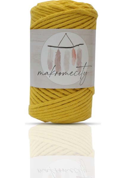 Taranan Makrome Ipi 3mm Taranabilir Pamuk Makrome Ipi Makrame Ipi Sarı