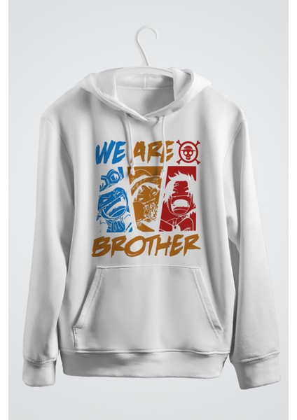 Karikatür Store One Piece We Are Brother Baskılı Anime Kapşonlu Sweat