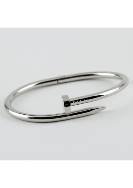 Çivi Figürlü Çelik Kelepçe Bileklik