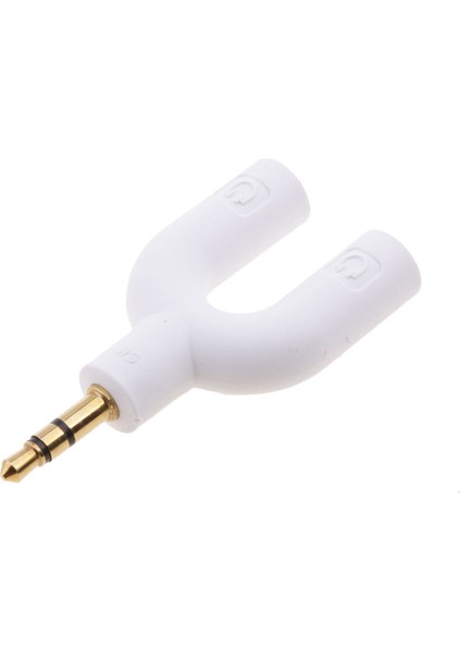 Stereo Ses Splitter Kulaklık 2 Yollu Adaptör Anahtarlık Beyaz (Yurt Dışından)