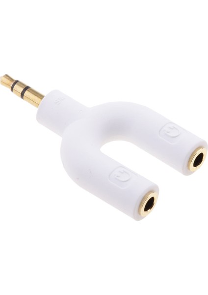 Stereo Ses Splitter Kulaklık 2 Yollu Adaptör Anahtarlık Beyaz (Yurt Dışından) indirimleri