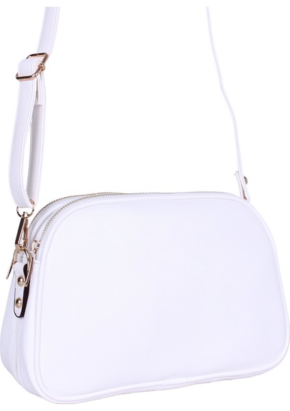 1228 Beyaz Suni Deri Bayan Çapraz Omuz Çantası