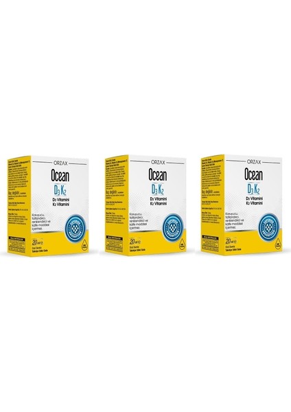 Ocean D3K2 20 ml Damla / 400 Doz* 3 Adet