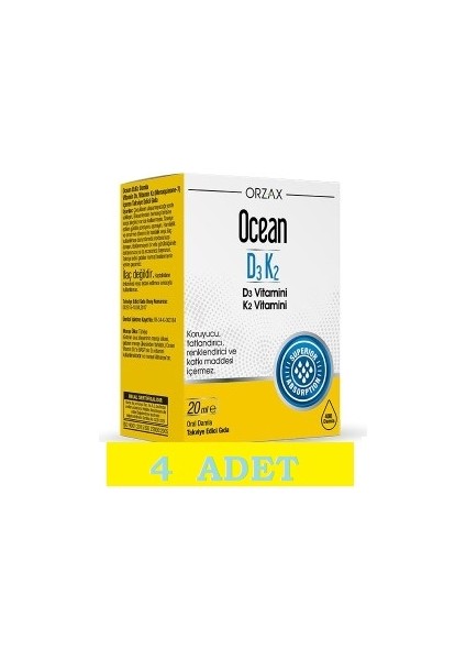 Ocean D3K2 20 ml Damla / 400 Doz* 4 Adet