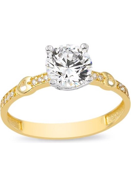 Kalpli Tektaş 14 Ayar Altın Yüzük