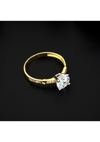 Kalpli Tektaş 14 Ayar Altın Yüzük modelleri