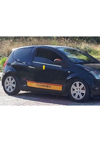 Citroen C2 Krom Cam Çıtası 2 Prç. 2002 Üzeri P. Çelik