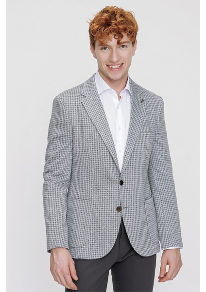 Erkek Slim Fit Torba Cep Ceket Koyu Gri