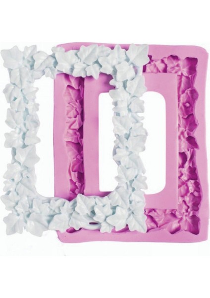 Asma Yaprak Kabartmalı Çerçeve Silikon Kalıp K-052