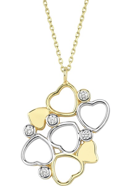 Altın Yedi Kalpli Kolye