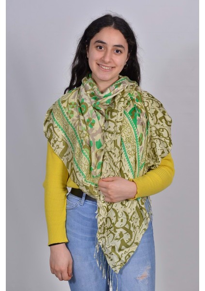 Desenli Kadın Ipek Şal