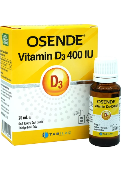 Vitamin D3 400 Iu Damla Sprey 20 ml