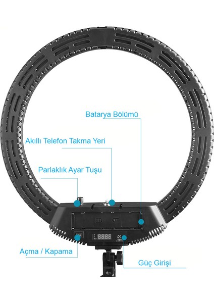 18" Ring Light LED Işık - 48W Halka Işık Sistemi