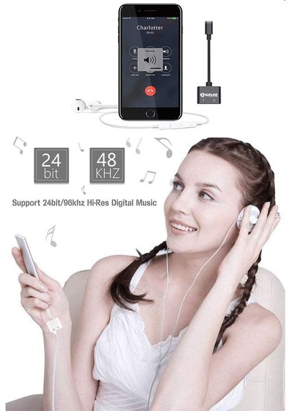 192401 iPhone Lightning Kulaklık Şarj Çevirici
