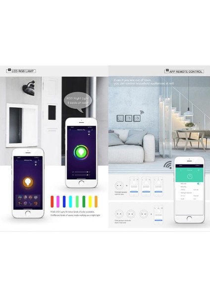 Swapp Sl-03 16A Akım Korumalı Akıllı Priz Rgb Işıklı 2.4 G Wifi Tuya Destekli
