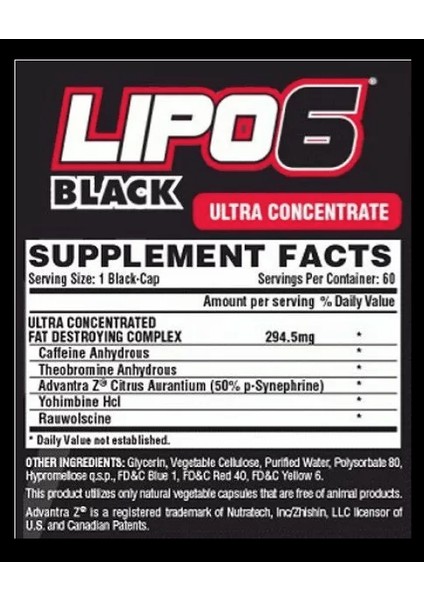 Lıpo-6 Black, Ultra Concentrate, 60 Black-Capsul. USA