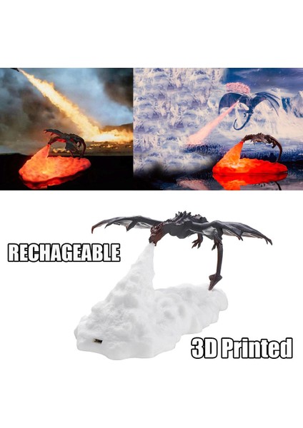 3D Baskı LED Ejderha Lambası (Yurt Dışından)