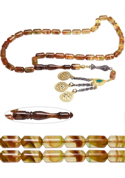 Renk Hareli Kapsül Kesim Sıkma Kehribar Tesbih