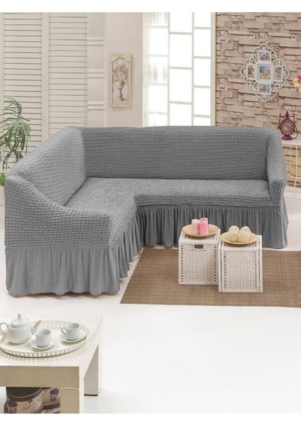 Bürümcük L Köşe Koltuk Örtüsü, Lastıkli, Standart