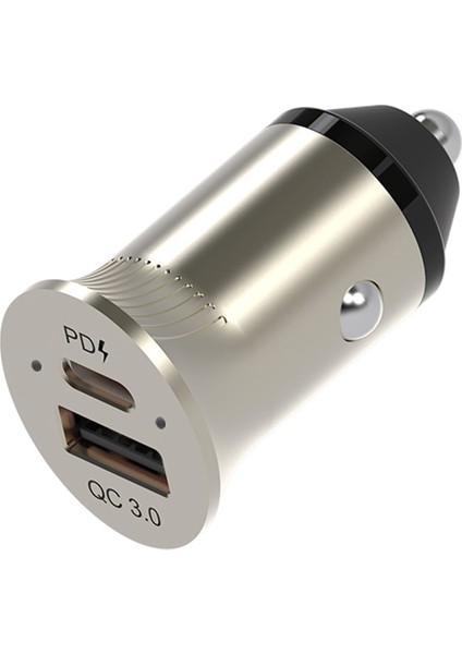 Pd USB Hızlı Araba Şarj Ikili LED Göstergesi-Gümüş (Yurt Dışından)