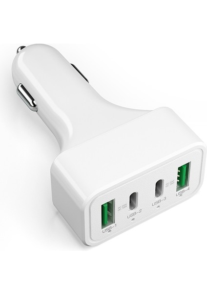 WLX-K26 40W Çift Pd + Dual Qc Çok Fonksiyonlu Araç Şarj Cihazı-Beyaz (Yurt Dışından)