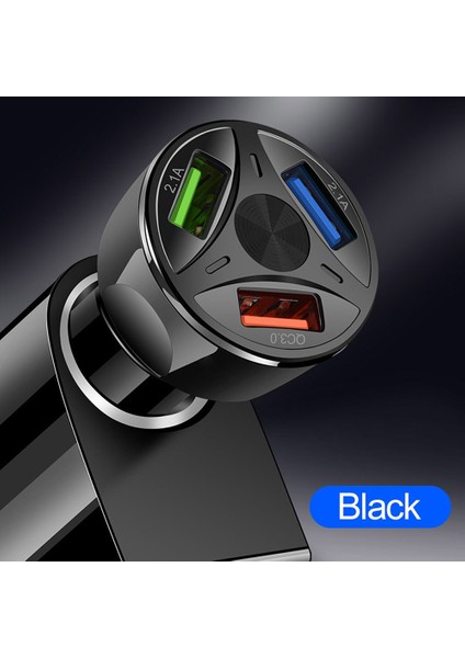 YSY-395KC Qc3.0 3 USB 35W Yüksek Güçlü Araç Şarj Cihazı / Mobil Evrensel Araç Şarj Cihazı-Siyah (Yurt Dışından) fırsatları