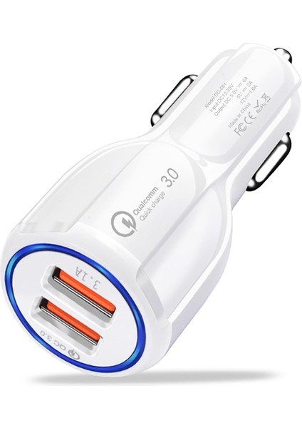 LZ-681 Qc3.0 Çift USB Araç Şarj + Tip-C Hızlı Şarj Kablosu Araç Şarj Seti-Beyaz (Yurt Dışından) fiyatları