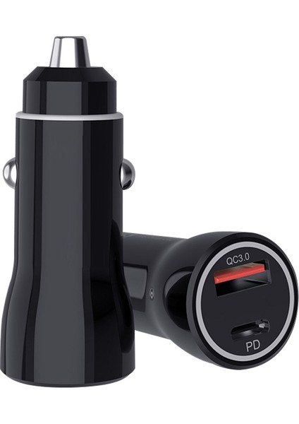 P21 Pd 20W 18W Usb-C / Tip-C A ile 8 Pin Veri Kablosu Seti ile USB Hızlı Araç Şarj Cihazı-Siyah (Yurt Dışından) modelleri