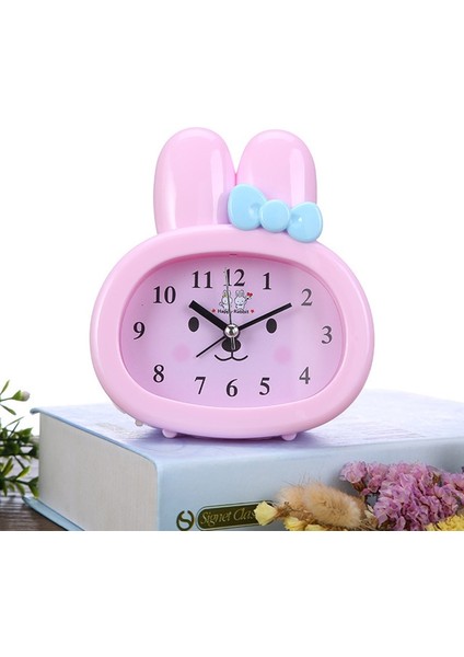 3 Adet Ev Günlük Kullanım Saatleri Karikatür Bunny Yaratıcı Çalar Saat-Pembe (Yurt Dışından)