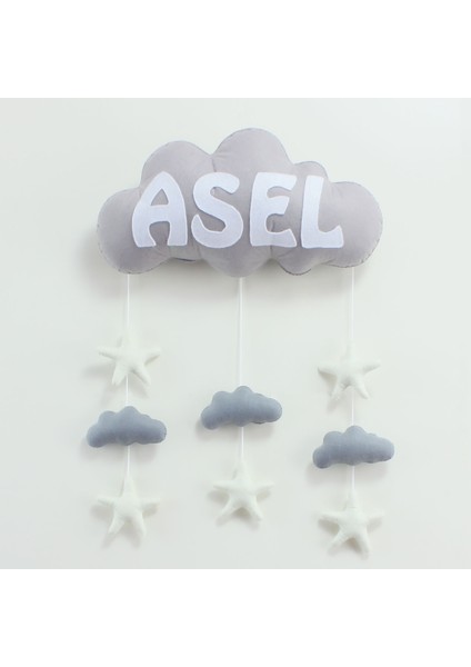 Asel Isimli Bulutlu Bebek Kapı Süsü