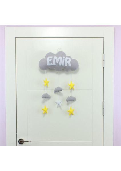 Emir Isimli Bulutlu Bebek Kapı Süsü