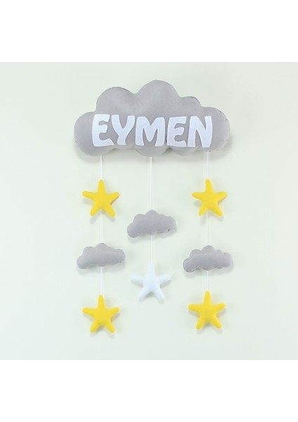 Eymen Isimli Bulutlu Bebek Kapı Süsü