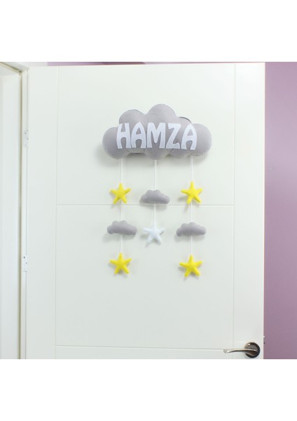 Hamza Isimli Bulutlu Bebek Kapı Süsü