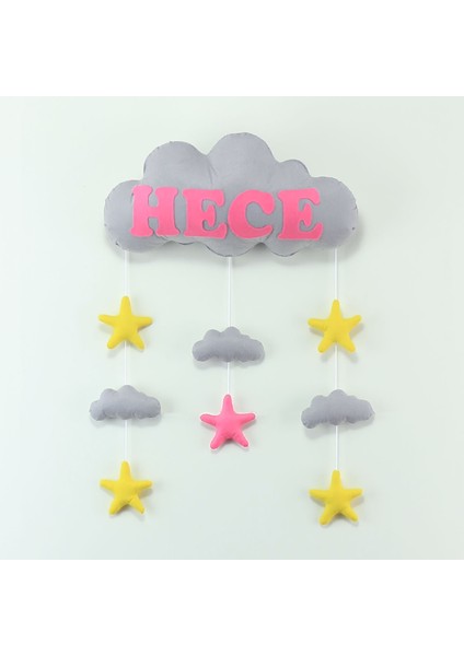Hece Isimli Bulutlu Bebek Kapı Süsü