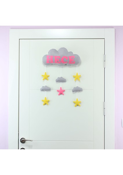 Hece Isimli Bulutlu Bebek Kapı Süsü fiyatları