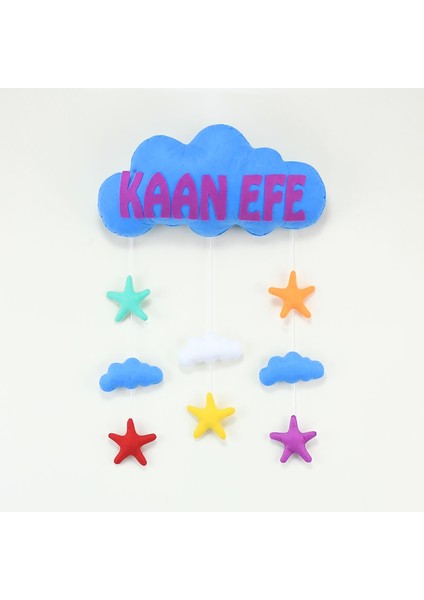 Kaan Efe Isimli Bulutlu Bebek Kapı Süsü