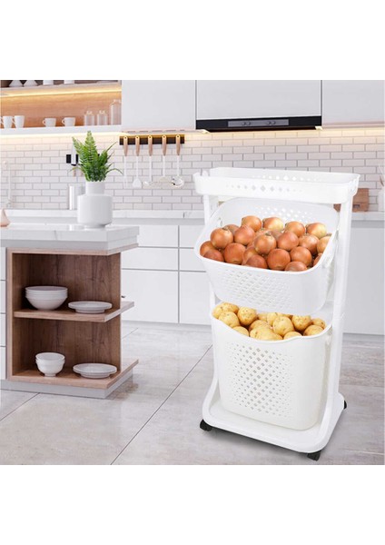 TP-748 Kat Kat Çok Amaçlı Organizer Sepet Beyaz