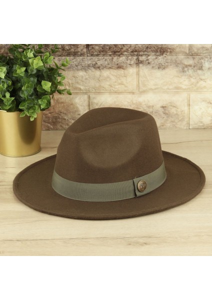 Kışlık Haki Panama Fötr Erkek Şapka