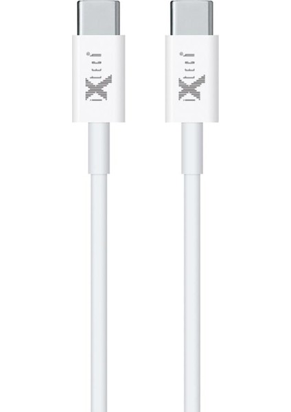 Type-c Girişli USB Data ve Hızlı Şarj Kablosu 1mt Beyaz IX-UC012