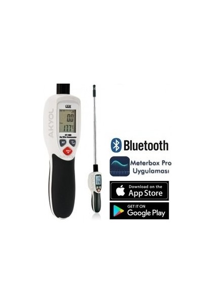 Dt 1880 Teleskobik Problu Kızgın Tel Hava Hızı ve Sıcaklık Ölçer Anemometre (Kayıt Özellikli)