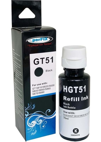 GT51 X4E40AE Siyah Şişeli Mürekkep 90ML