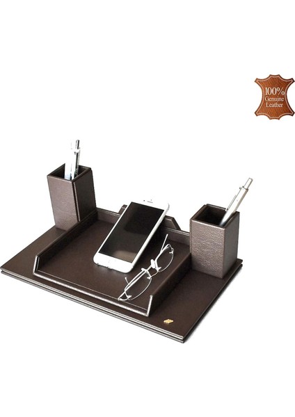 362-39 Hakiki Deri Masa Üstü Telefon ve Gözlük Tutucu Koyu Kahve fiyatları